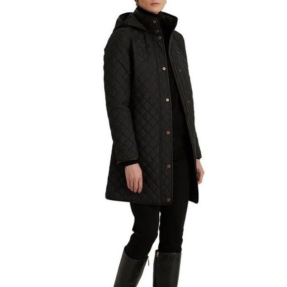 NWT Ralph Lauren Black Quilted Hooded Coat Jacket - Picture 9 of 10